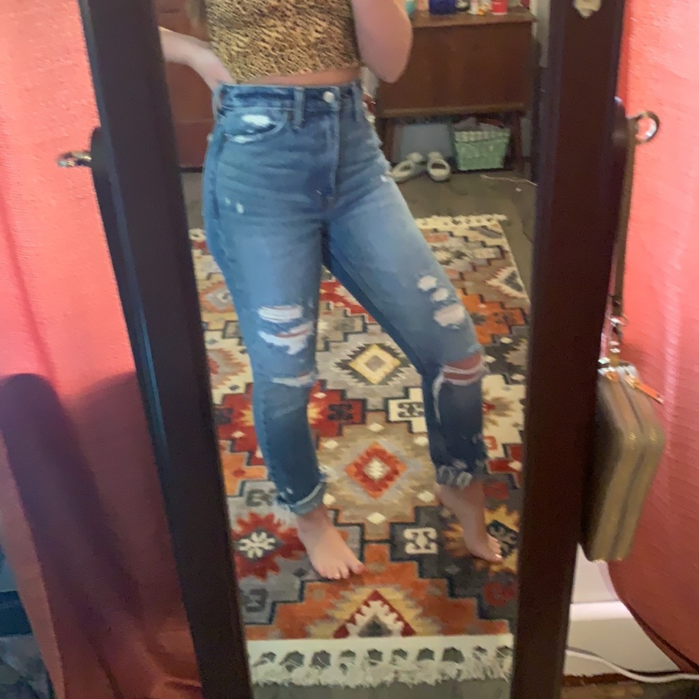 abercrombie & fitch high rise girlfriend jeans